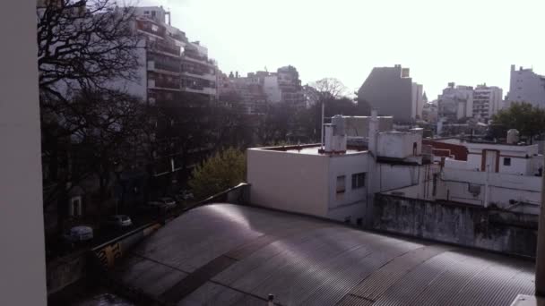 Eső Míg Nap Süt Ugyanabban Időben Villa Crespo Kerületben Buenos — Stock videók