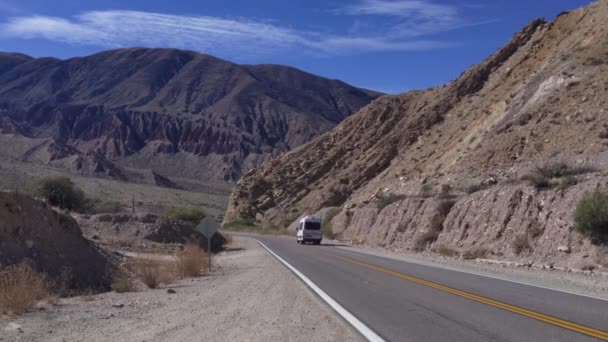 Van Road Ruta Nacional Provincia Jujuy Argentina — Vídeos de Stock
