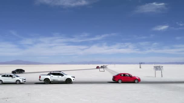 Automobili Vendita Salinas Grandes Salt Flats Provincia Jujuy Nord Ovest — Video Stock