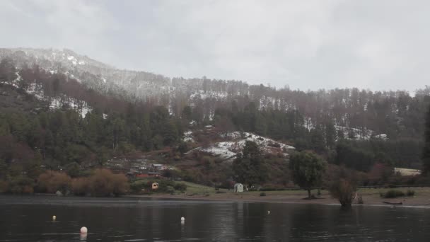 Costa San Martín Los Andes Invierno Provincia Neuquén Argentina Resolución — Vídeo de stock