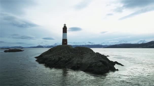 阿根廷火地岛省Ushuaia附近Beagle海峡的Les Eclaireurs灯塔 Resolution — 图库视频影像