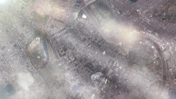 Vue Satellite Londres Survolant Londres Capitale Grande Ville Angleterre Royaume — Video