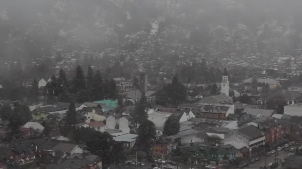 Snowfall Στο San Martin Los Andes Επαρχία Neuquen Αργεντινή Ανάλυση — Αρχείο Βίντεο