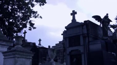 Buenos Aires 'teki La Recoleta Mezarlığı, Recoleta Mahallesi, Buenos Aires, Arjantin. 4K Çözünürlüğü.