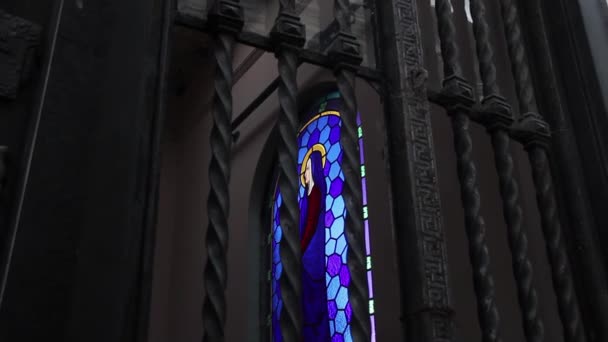 Vitrail Intérieur Basilique Notre Dame Pilier Buenos Aires Argentine Résolution — Video