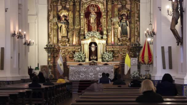 Interior Basílica Nuestra Señora Del Pilar Buenos Aires Argentina Resolución — Vídeo de stock