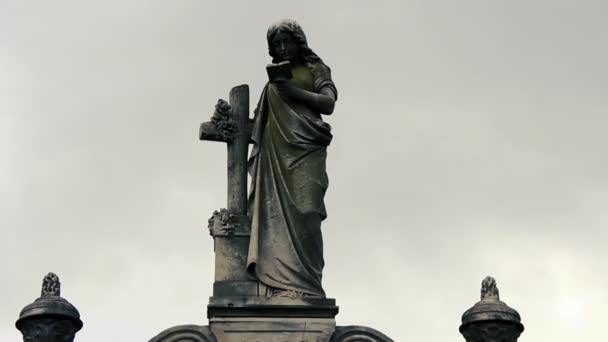 Estatua Mujer Cementerio Recoleta Buenos Aires Argentina Acércate Resolución — Vídeo de stock