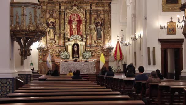 Basílica Nuestra Señora Del Pilar Cerca Del Cementerio Recoleta Buenos — Vídeos de Stock