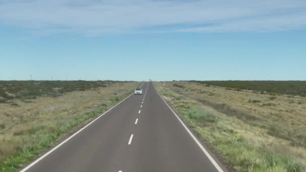Subjectief Uitzicht Een Vrachtwagen Weg Het Platteland Van Argentinië Resolutie — Stockvideo