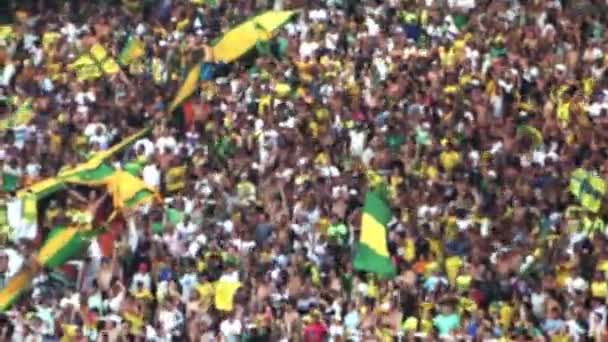 Blurred People Crowded Soccer Stadium South America Resolution — Stock Video