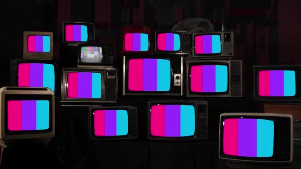 Androgyne Pride Flag Och Vintage Televisions Upplösning — Stockvideo