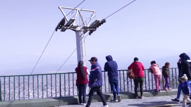 Touristen Auf Dem San Bernardo Hill Salta Hauptstadt Der Provinz — Stockvideo