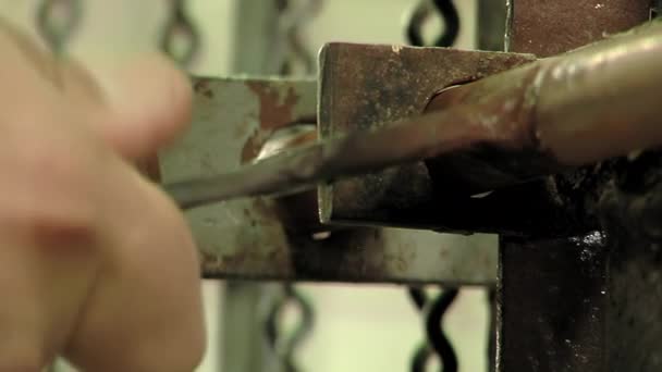 Kovové Dveře Staré Argentinské Věznici Vězeňská Stráž Otevírání Zavírání Starých — Stock video