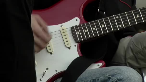 Gitaris Busking Young Man Playing Electric Guitar Subway Underpass Buenos — Stok Video
