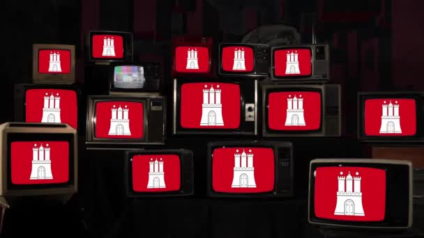 Drapeau Hambourg Téléviseurs Vintage Résolution — Video