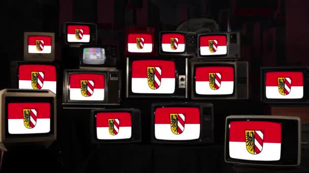 Bandera Nuremberg Televisores Vintage Resolución — Vídeo de stock
