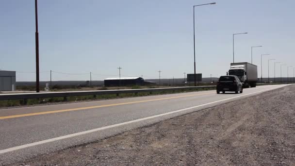 Camión Carretera Provincia Río Negro Patagonia Argentina Resolución — Vídeo de stock