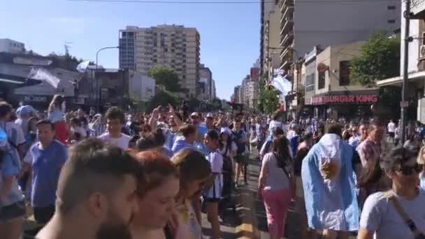 Святкування Буенос Айресі Після Аргентина Виграла Чемпіонат Світу Футболу Катару — стокове відео