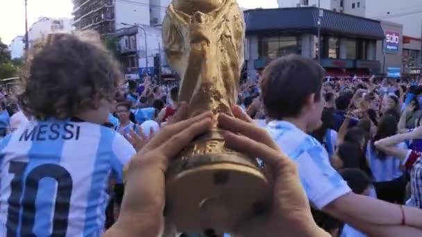 Eksplozja Radości Rozdarta Przez Argentynę Jako Narodowa Drużyna Piłkarska Wygrała — Wideo stockowe