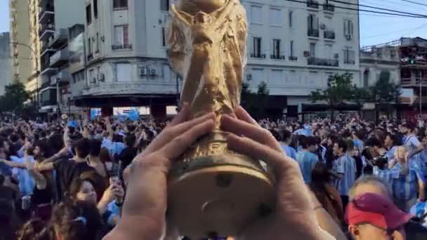 随着阿根廷国家足球队赢得2022年世界杯足球赛 欢乐的爆发席卷了整个阿根廷 Resolution — 图库视频影像