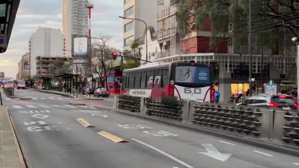 Metrobus Busstransport Buenos Aires Argentina Timelapse Upplösning — Stockvideo