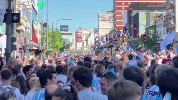 Celebrazioni Buenos Aires Dopo Argentina Vinto Coppa Del Mondo Fifa — Video Stock