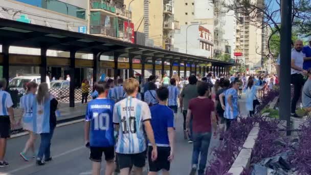 Feierlichkeiten Buenos Aires Nachdem Argentinien Die Fußball 2022 Katar Gewonnen — Stockvideo