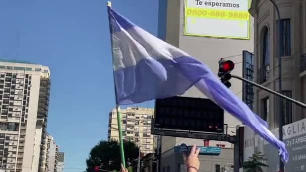Взрыв Радости Улицах Буэнос Айреса После Сборная Аргентины Выиграла Чемпионат — стоковое видео