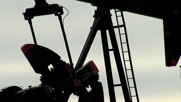 一个在阿根廷巴塔哥尼亚油田工作的地面抽油机 Resolution — 图库视频影像