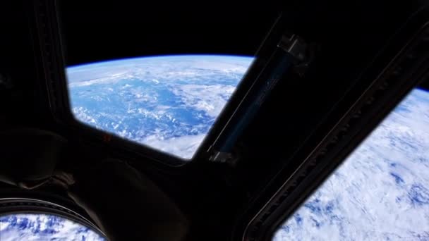 Planet Earth Space View International Space Station Elementos Deste Vídeo — Vídeo de Stock