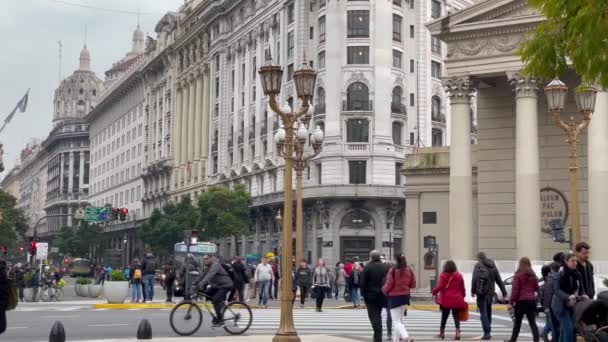 Gerakan Pusat Buenos Aires Ibukota Argentina Resolusi — Stok Video