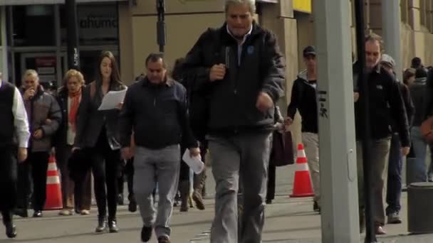 Pessoas Caminhando Centro Santiago Chile Capital Chile — Vídeo de Stock
