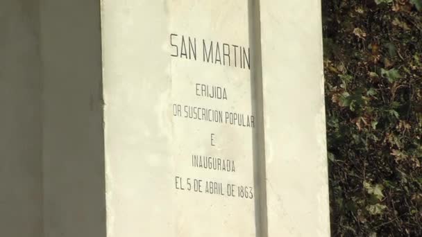 Estátua General San Martin Santiago Chile Chile — Vídeo de Stock