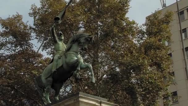 智利圣地亚哥圣马丁将军雕像 — 图库视频影像