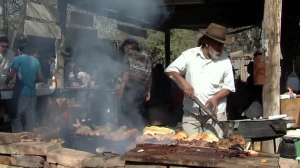 Choripan Street Vendor Street Vendita Choripanes Santiago Del Estero Argentina — Video Stock