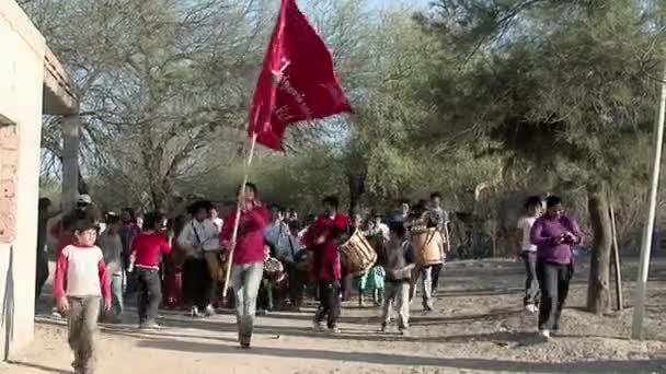 Exposición Tambores Marcha Los Bombos Provincia Santiago Del Estero Argentina — Vídeo de stock