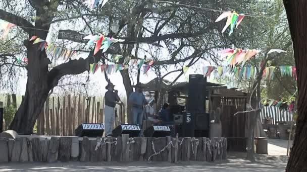 Folklore Band Ensayando Escenario Patio Del Indio Froilan Santiago Del — Vídeo de stock