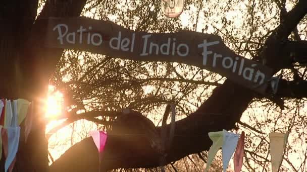 Tanda Kayu Patio Indio Froilan Ruang Kebudayaan Kota Santiago Del — Stok Video