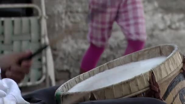 Arjantin Yerel Halk Kültüründe Kullanılan Wood Animal Leather Ile Yapılmış — Stok video