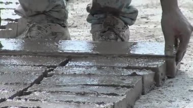 Arjantin 'in Santiago del Estero şehrinde Dünya' dan yapılmış Islak Çamur Tuğlaları ve Organik Malzemeler. Yakın plan.