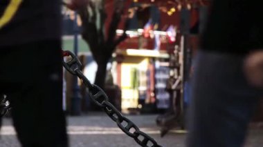 Caminito, Arjantin 'de Rustik Zincir Tırabzanı - Yaklaş - 4K Çözünürlük