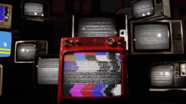 Aruba Bayraklarını Gösteren Klasik Televizyonlar - 4K