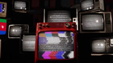 Bnei Menashe Bayrağını gösteren Vintage Televizyonlar - 4K