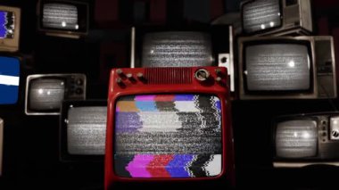 Indianapolis Bayraklarını gösteren Vintage Televizyonlar - 4K
