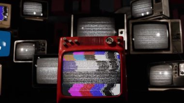 Louisiana Bayraklarını gösteren Vintage Televizyonlar - 4K