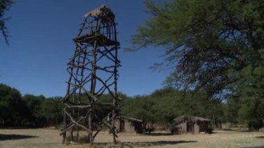 La Pampa, Arjantin 'de Mangrullo Gözetleme Kulesi ile Koloni Dönemi Kalesi. 