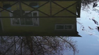Orman Gölü 'nde Aynalı Ev, Atılmış Taş Tarafından Nazikçe Rahatsız Edildi - 4K Çözünürlük