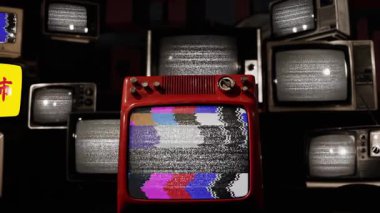 Klasik Televizyon Ekranlarında Taichung Şehir Bayrağı - 4K