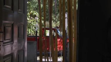 La Pampa Eyaleti, Arjantin 'de Plastik Perdeli Kırsal Ev.  