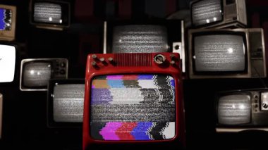 Santa Maria, Rio Grande do Sul, Brezilya ve Vintage Televisions bayrağı. 4K Çözünürlüğü.